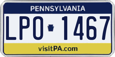 PA license plate LPO1467