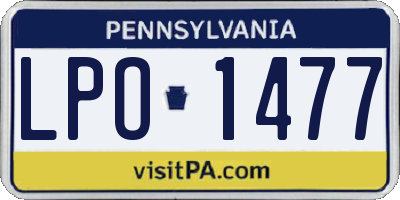 PA license plate LPO1477