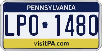 PA license plate LPO1480