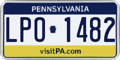 PA license plate LPO1482
