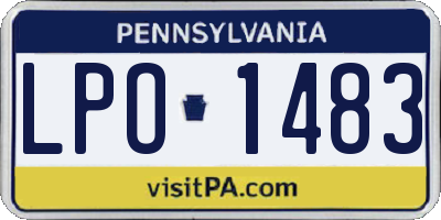 PA license plate LPO1483