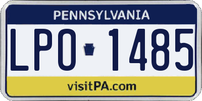 PA license plate LPO1485