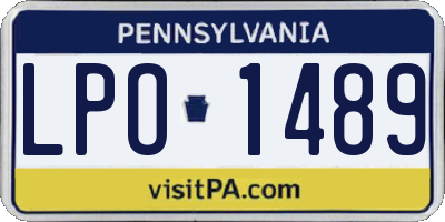 PA license plate LPO1489
