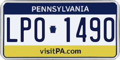 PA license plate LPO1490
