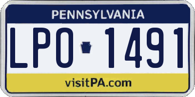 PA license plate LPO1491