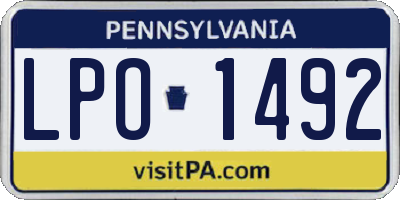PA license plate LPO1492