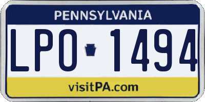 PA license plate LPO1494
