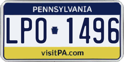 PA license plate LPO1496