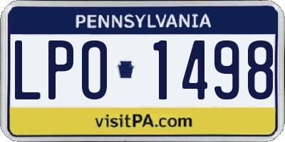 PA license plate LPO1498