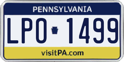 PA license plate LPO1499