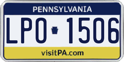 PA license plate LPO1506