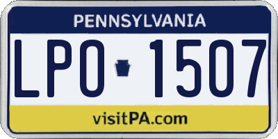 PA license plate LPO1507