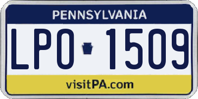 PA license plate LPO1509