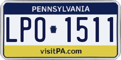 PA license plate LPO1511