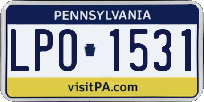 PA license plate LPO1531