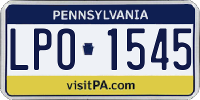 PA license plate LPO1545