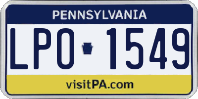 PA license plate LPO1549