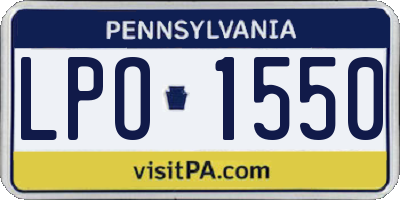 PA license plate LPO1550