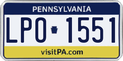 PA license plate LPO1551