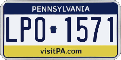 PA license plate LPO1571