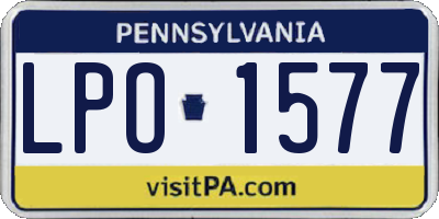 PA license plate LPO1577