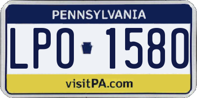 PA license plate LPO1580