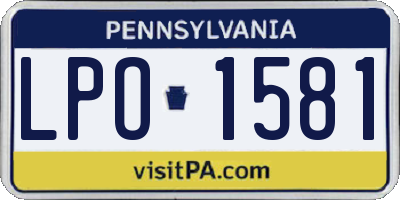 PA license plate LPO1581