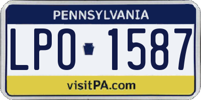 PA license plate LPO1587