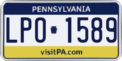 PA license plate LPO1589