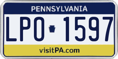 PA license plate LPO1597
