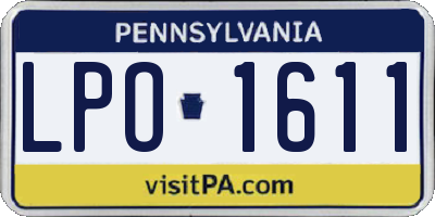 PA license plate LPO1611