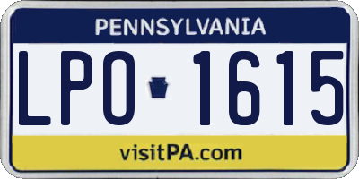 PA license plate LPO1615