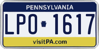 PA license plate LPO1617