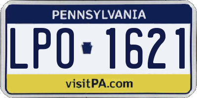 PA license plate LPO1621