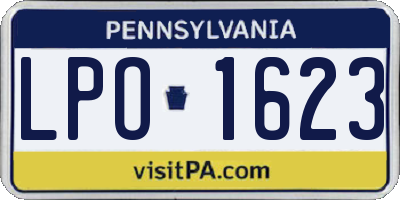 PA license plate LPO1623