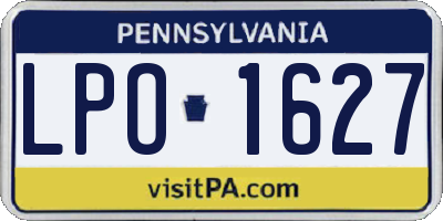 PA license plate LPO1627