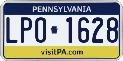 PA license plate LPO1628