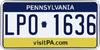 PA license plate LPO1636