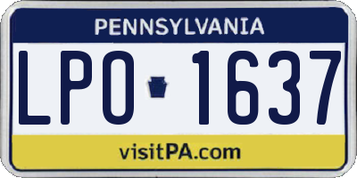 PA license plate LPO1637