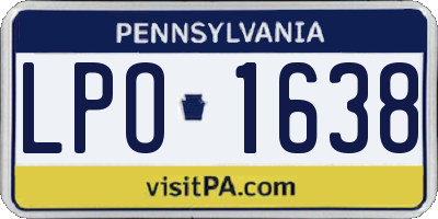 PA license plate LPO1638