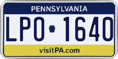 PA license plate LPO1640