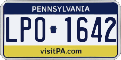 PA license plate LPO1642