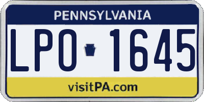 PA license plate LPO1645