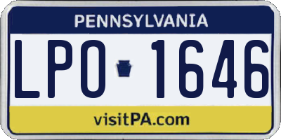 PA license plate LPO1646