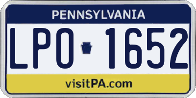 PA license plate LPO1652
