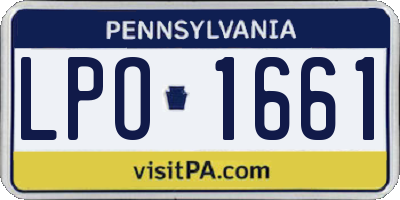 PA license plate LPO1661