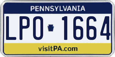 PA license plate LPO1664