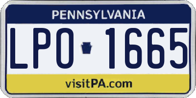 PA license plate LPO1665