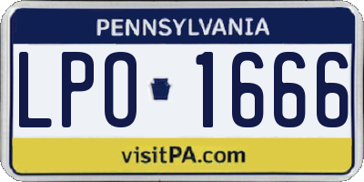 PA license plate LPO1666