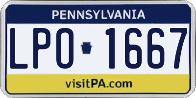 PA license plate LPO1667